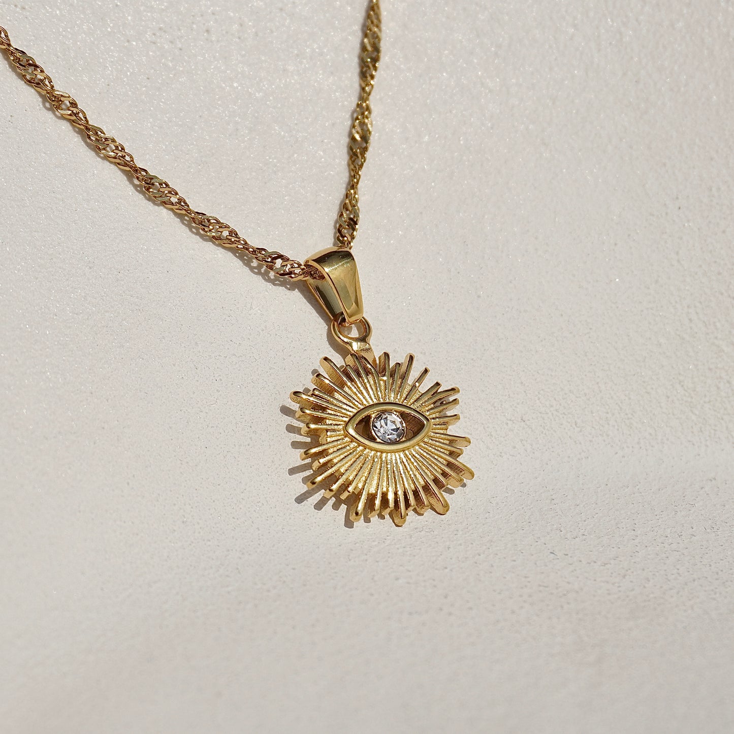 HALO RADIATING EVIL EYE NECKLACE