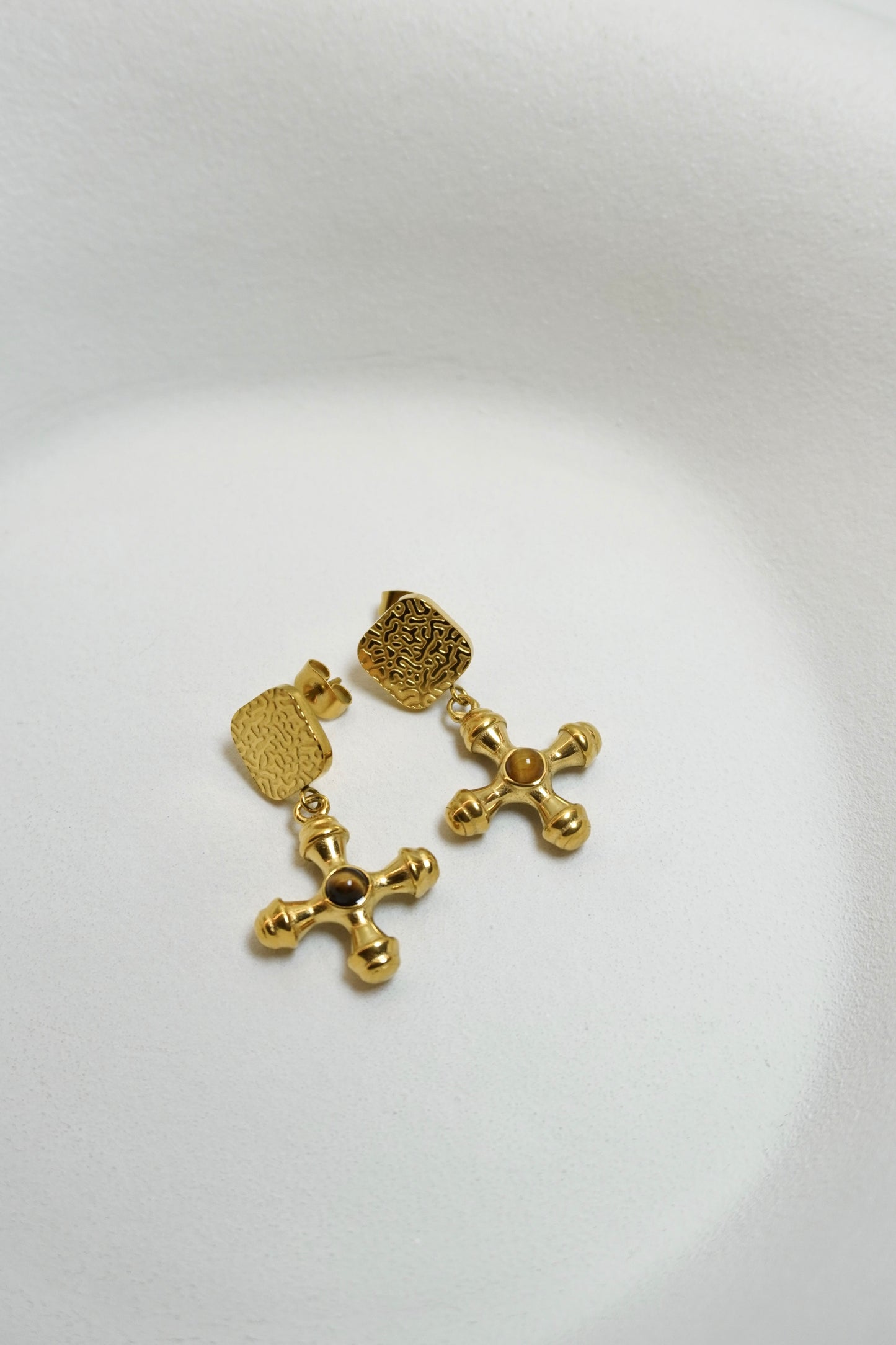 Iris Cross Earrings