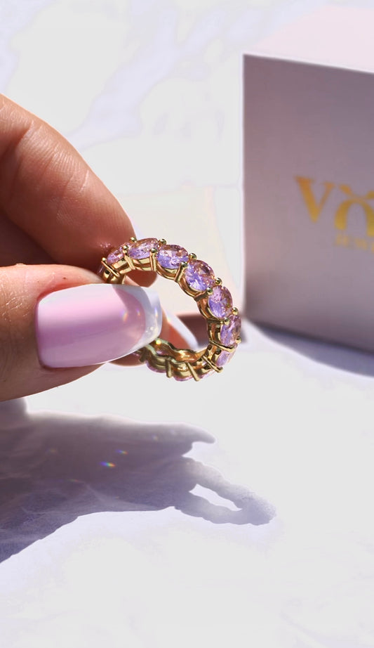 Alexis Pink Stones Gold Ring