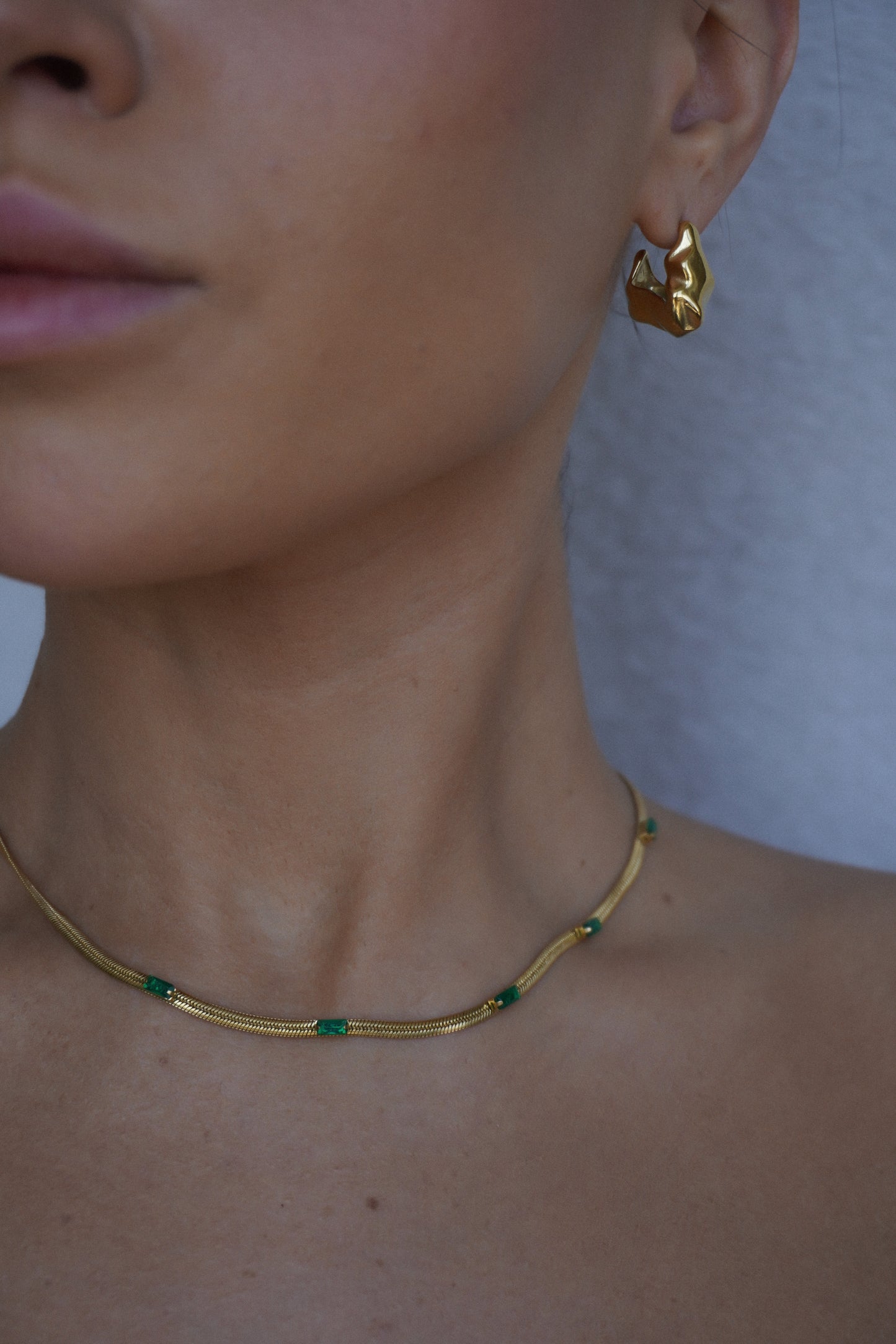 Alma Beaded Emerald Necklace