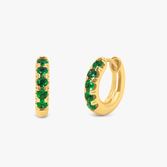 Elsa Emerald Hoop Earrings