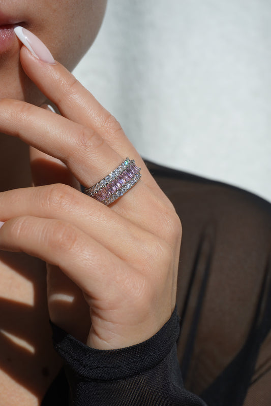 Bria Pink Silver Ring