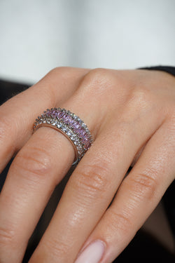 Bria Pink Silver Ring