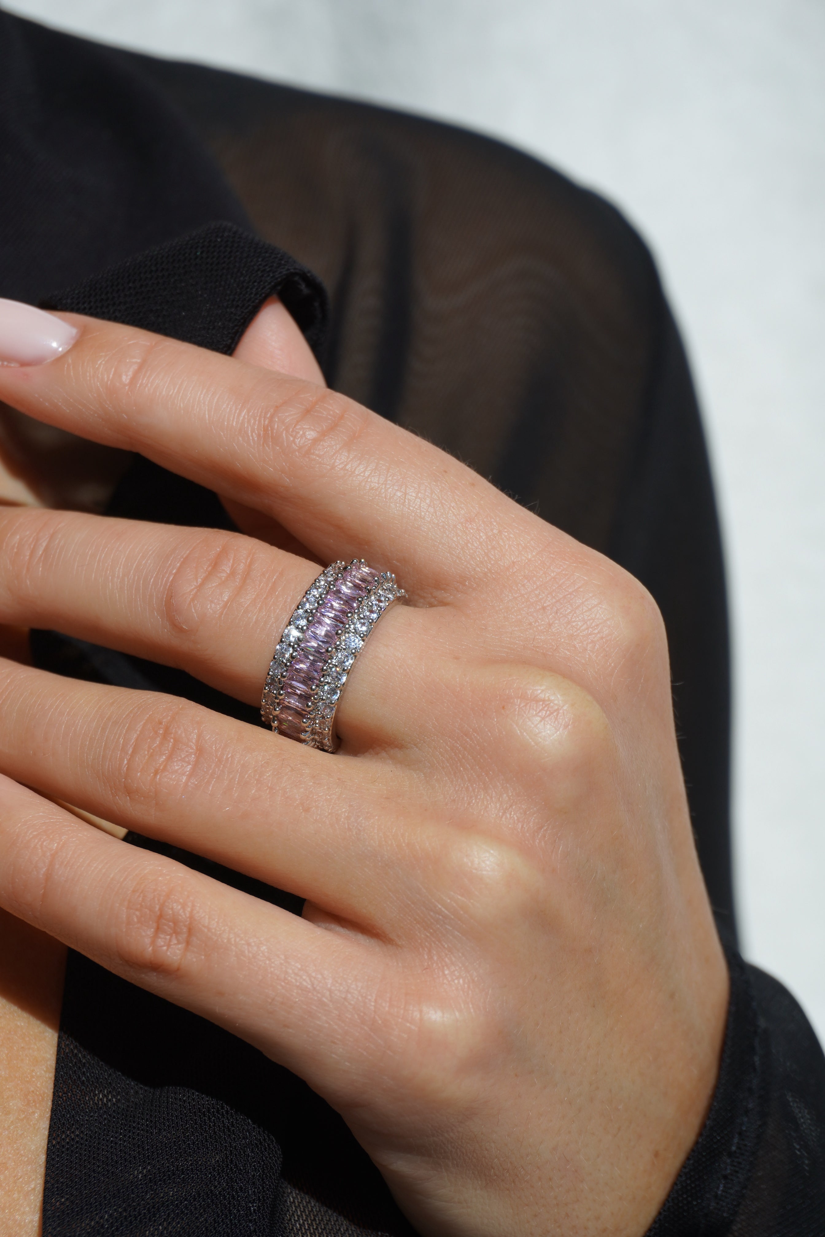 Bria Pink Silver Ring